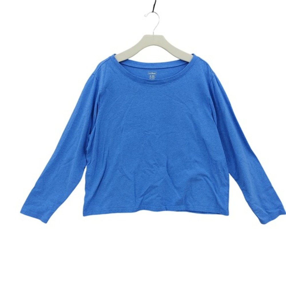L.L. Bean Women Preppy Minimalist Gorpcore Granola Top XL Blue 100% Cotton Soft